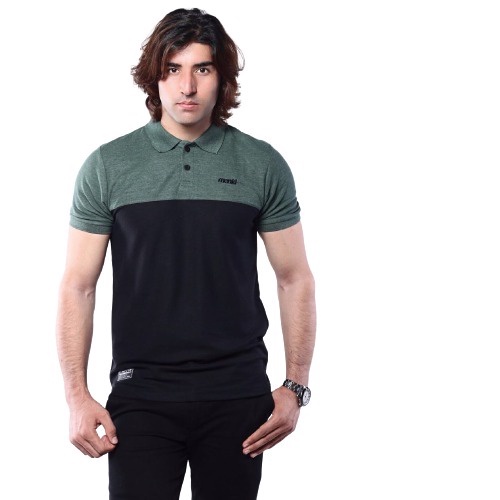 BAJUKECEE Baju Kaos Berkerah Pria Distro Original Hijau Army Hitam