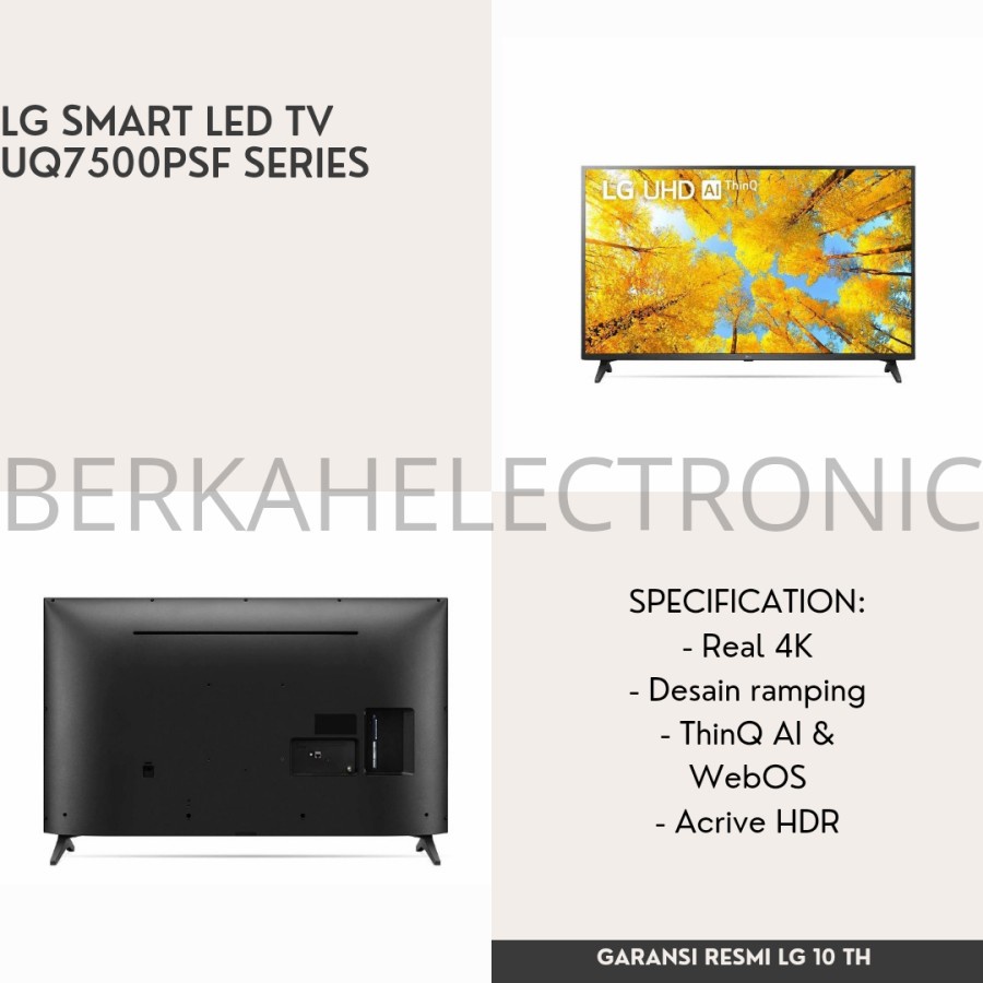 LG TV 43 INCH SMART LED TV 43UQ7500PSF