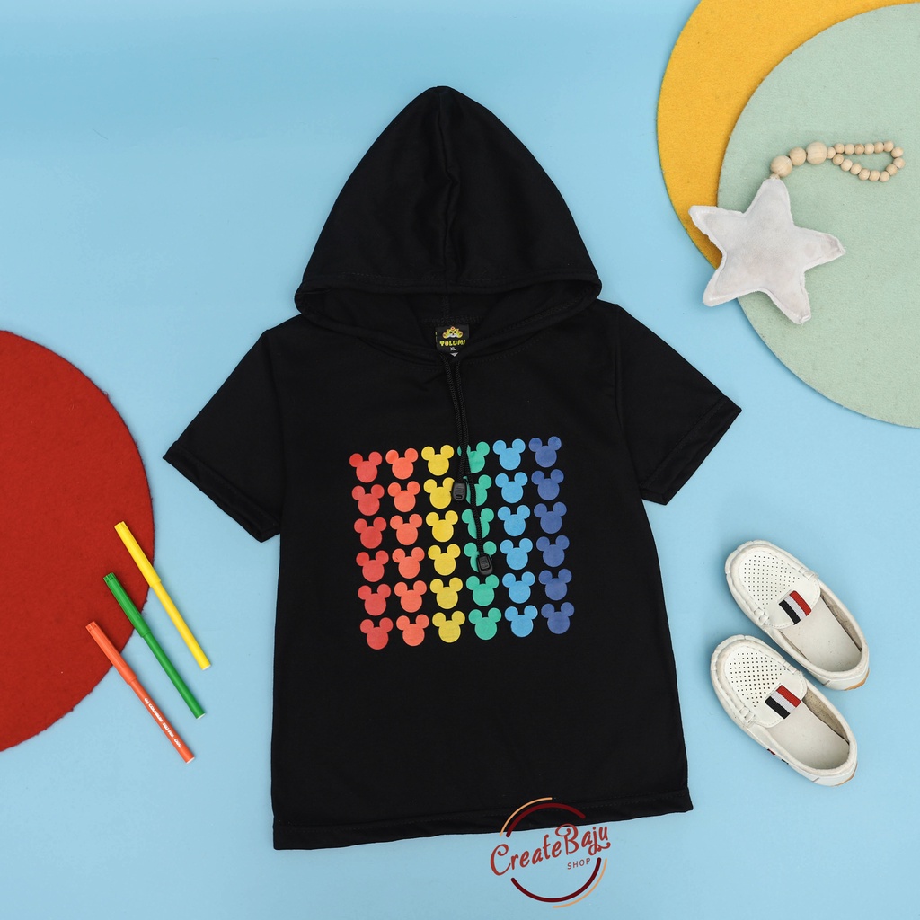 KAOS ATASAN HOODIE ANAK RAINBOW BAJU ATASAN ANAK 1-7 TAHUN