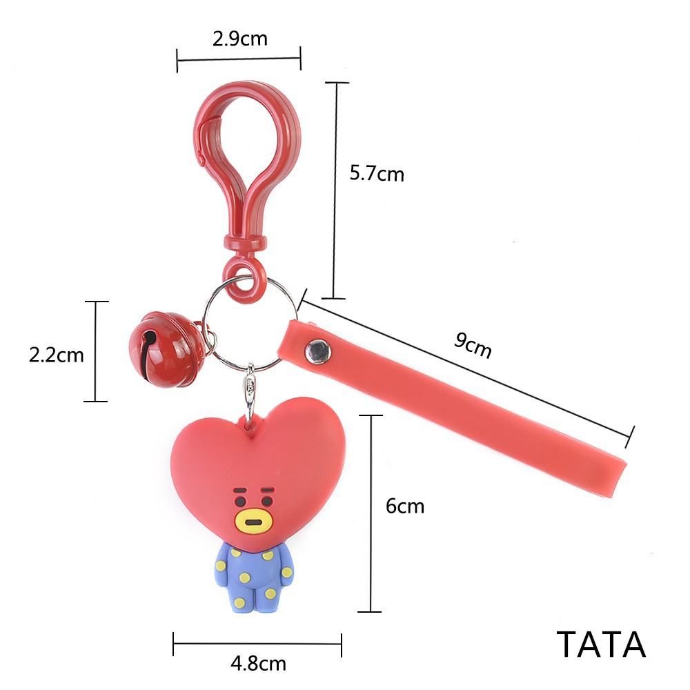 [Bayar Di Tempat]Kpop BTS BT21 TATA KOYA Keychain COOKY MANG Key Holder Chain Bag Pendant Keyring