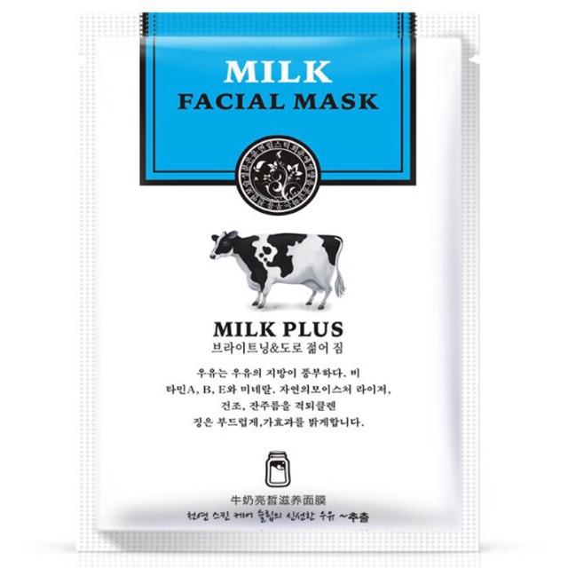 ROREC MILK FACIAL SHEET MASK COW / MASKER SUSU SAPI