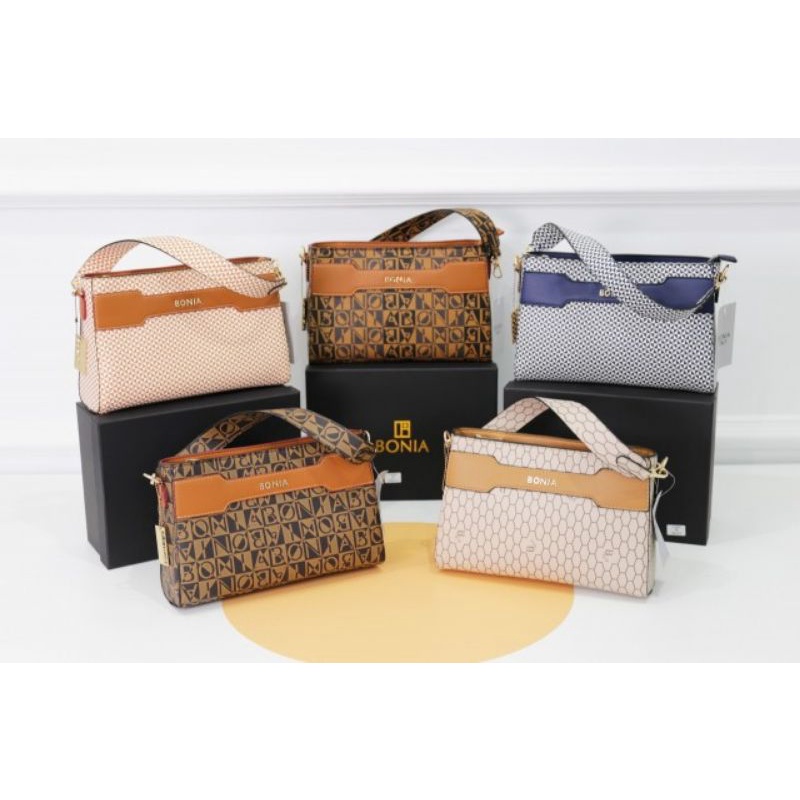 BONIA Handbags 1295#Yz Ada BOX bonia Premium Bonia Barcode Bonia Batam Handbag wanita Shoulder bag