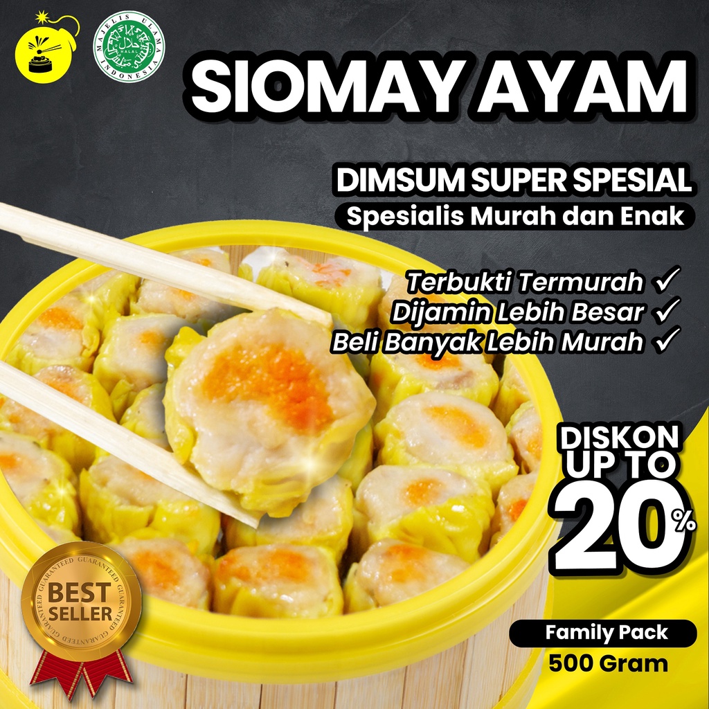 Jual Dimsum Siomay Somay Ayam Frozen Food Halal Mbledos Super