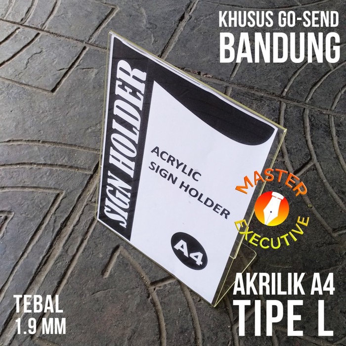 

Akrilik A4 Tipe L / Stand Up Vertical Acrylic Sign Holder Untuk Brosur Pengumuman Display Produk