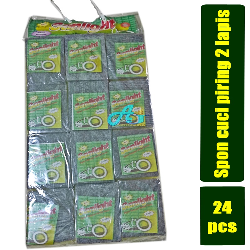 SPON CUCI PIRING 1 PACK 24pcs SPONS 2 LAPIS 1 RENCENG