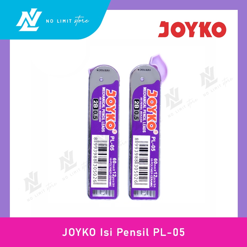 

Isi Pensil Mekanik JOYKO PL 05 / 2B / 0.5 mm - Pencil Lead PL-05 PL05