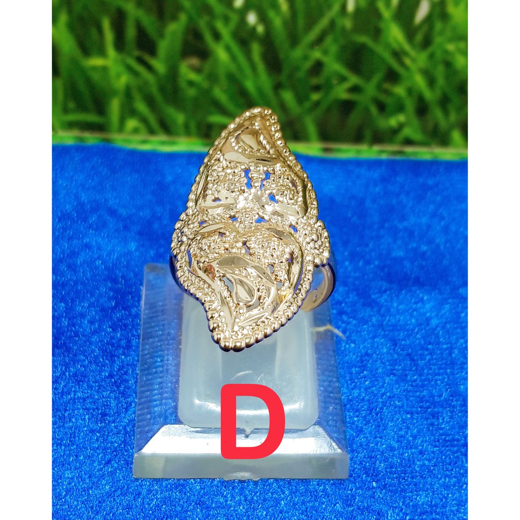 Cincin model kerawangan lapis emas 18k