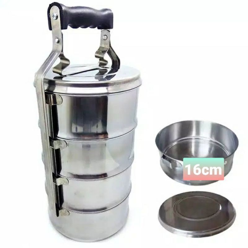 Rantang Makanan ,  4 Susun 16 CM , Rantang Stainless Stelle