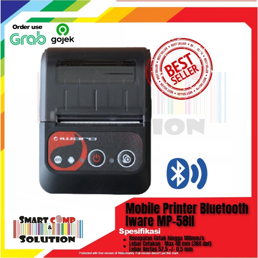 PRINTER BLUETOOTH ANDROID IWARE MP-58II MP58II RPP02N SUPPORT MOKA POS