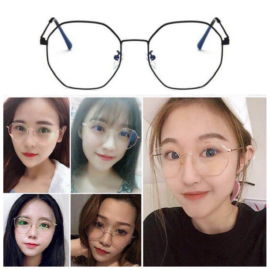 Rowling(ka-11)Impor murah Frame Kacamata Wanita dan Pria Gaya Retro Round Eyeglasses Metal Frame Kacamata Fashion