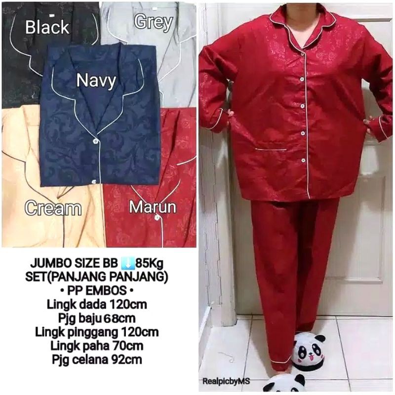 CIAHAW Setelan Baju Tidur Piyama PP Jumbo XXL