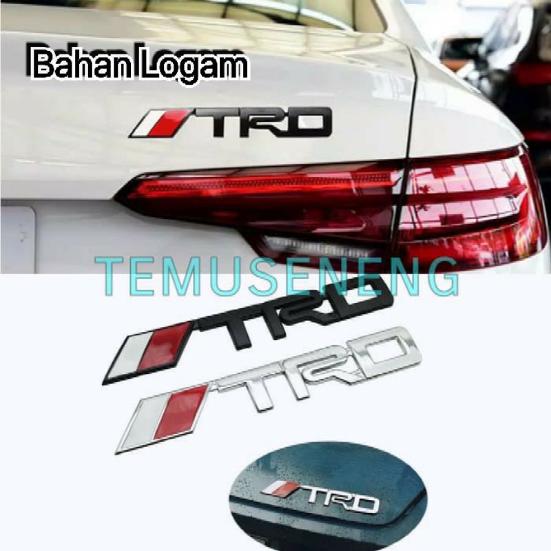 Silver Logo Emblem Mobil Chrome Trd Bendera Model Jdm Crom Crhome Tempel