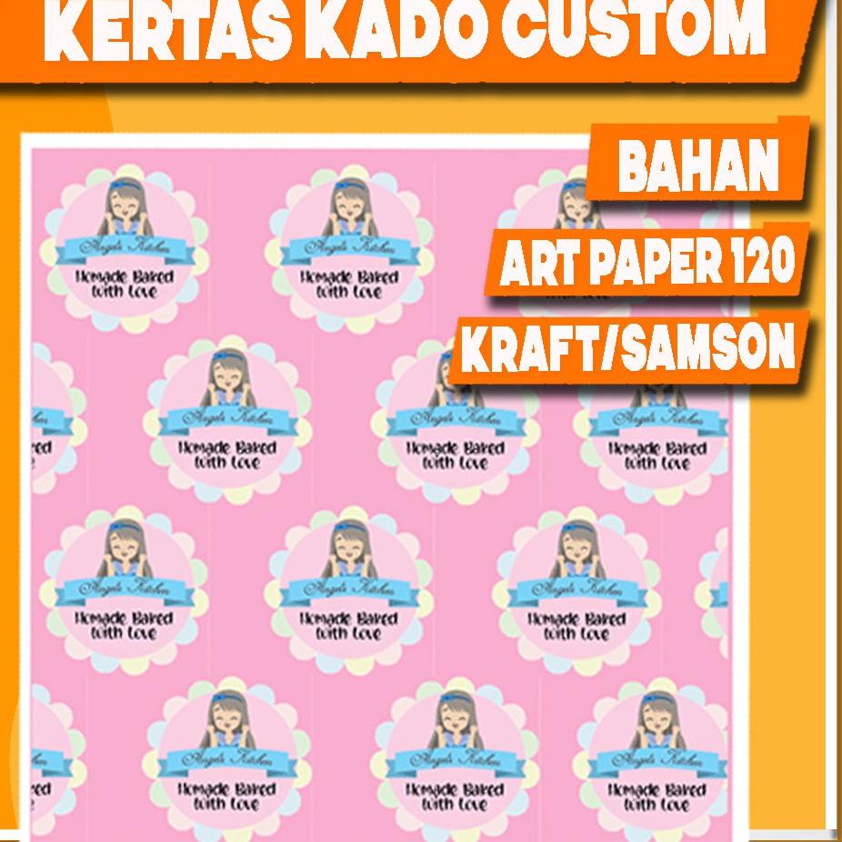 

Kekinian - Kertas Kado Custom ukuran a3+ Bahan Art Paper Hvs Kraft Free Selongsong Pengaman