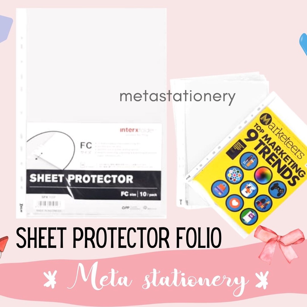 

Sheet Protector Folio F4 Tebal / Plastik pocket F4 Inter-X