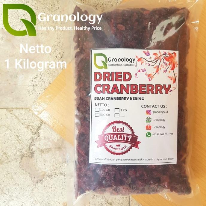 

Cranberry Kering / Dried Cranberry (1 Kilogram) By Granology New