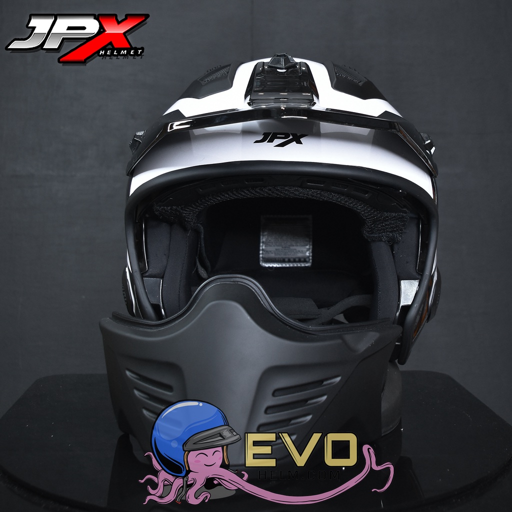 HELM JPX MOTOCROSS_JPX MX 726R - PEARL WHITE (ONGKIR 2 KG) JPX ROBOT JPX CAKIL JPX MX726R ORIGINAL HELM JPX MX