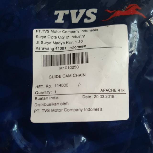 Tensioner Apache Panjang TVS ( guide cam chain )