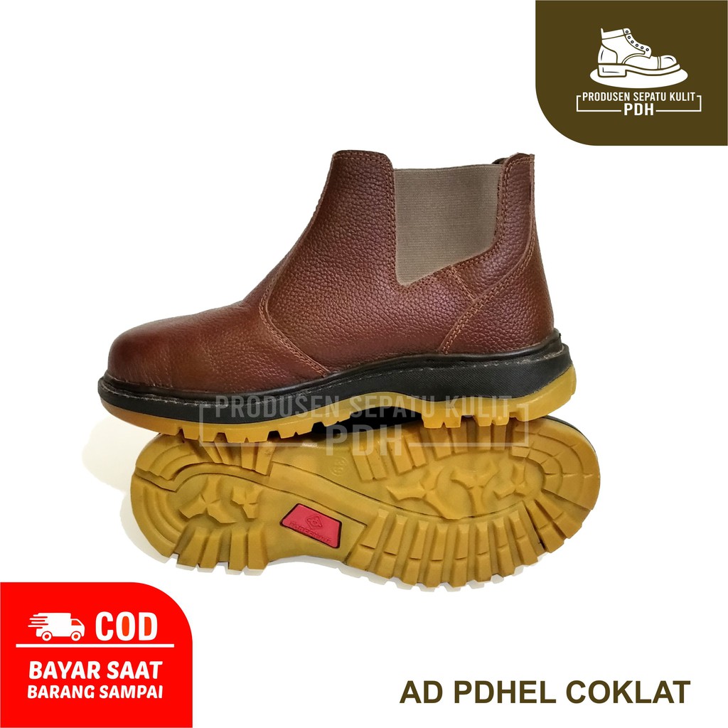 SEPATU SAFETY UJUNG BESI BAHAN KULIT SUEDE TERMURAH KERJA LAPANGAN TERLARIS