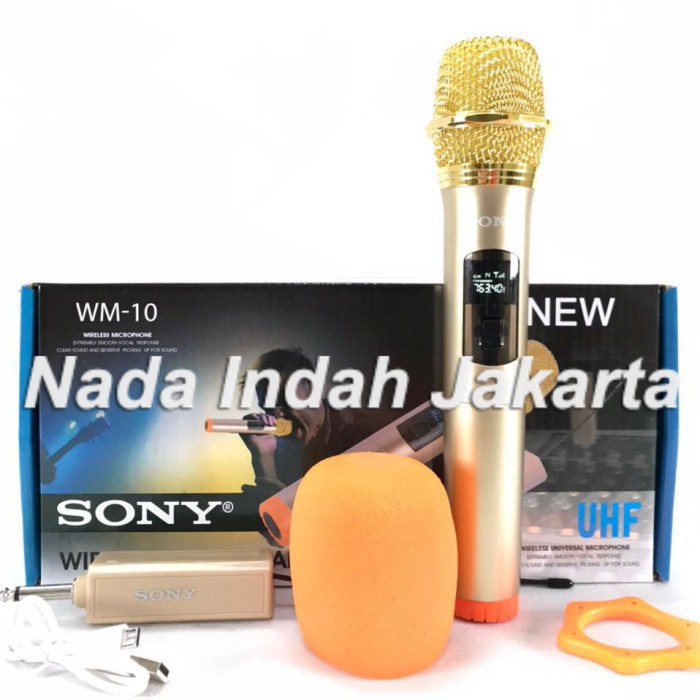 Microphone Wireless Single Mic Tanpa Kabel SONY WM 10