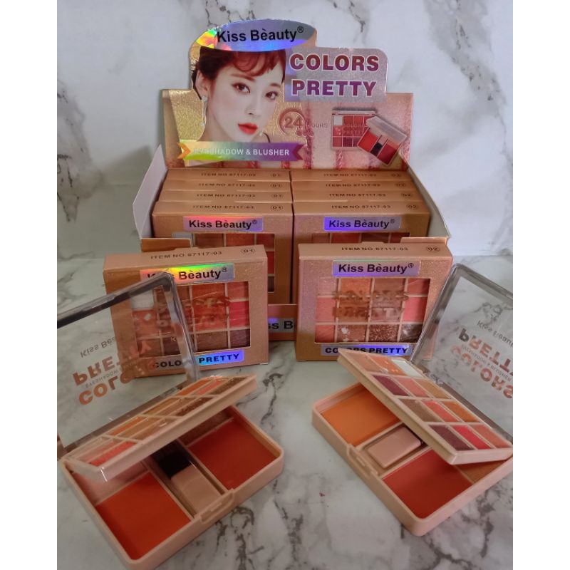 PROMO EYESHADOW&amp;BLUSHER COLOR PRETTY | BINMEI 12WARNA NO.87117-03 | NO.8280