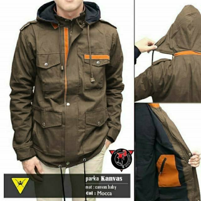 Jaket parka kanvas ready 6 warna A grade