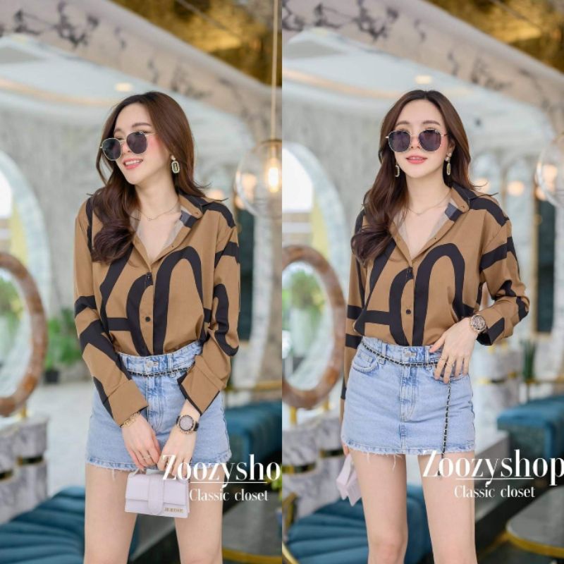 KEMEJA ZOOZY TWOTWICE FASHION WANITA IMPORT BANGKOK CODE 13