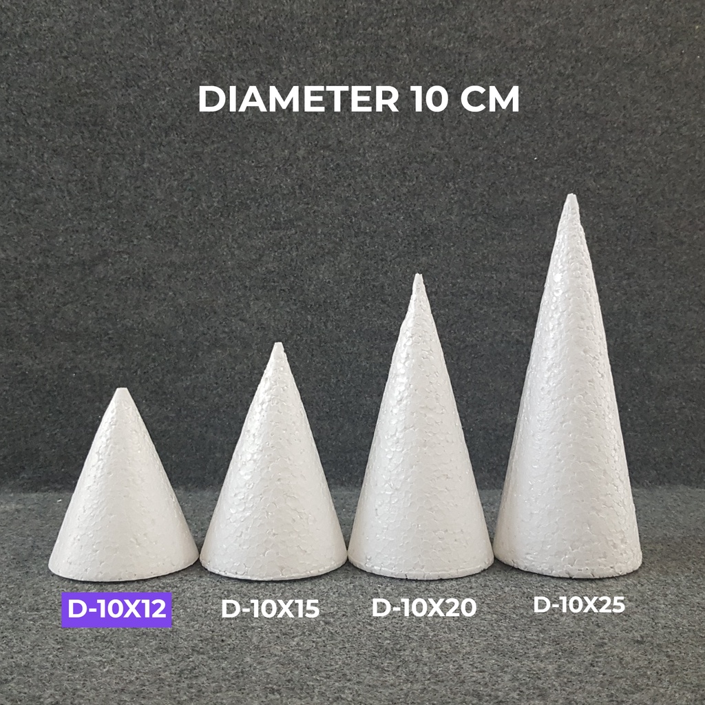 Dummy Styrofoam Kerucut D. 10cm x T. 12cm