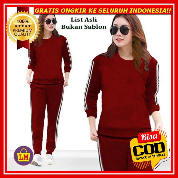 Setelan Olahraga Lengan Panjang Pria Wanita / Setelan Baju Olahraga / Setelan 1 Set Training Olahrag