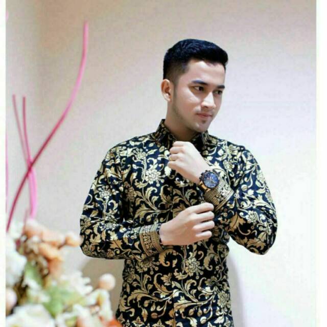 KEMEJA BATIK LENGAN PANJANG MOTIF BAKUNG PRADA 0112 BAHAN KATUN HALUS NYAMAN DAN ADEM DIPAKAI M,L,XL