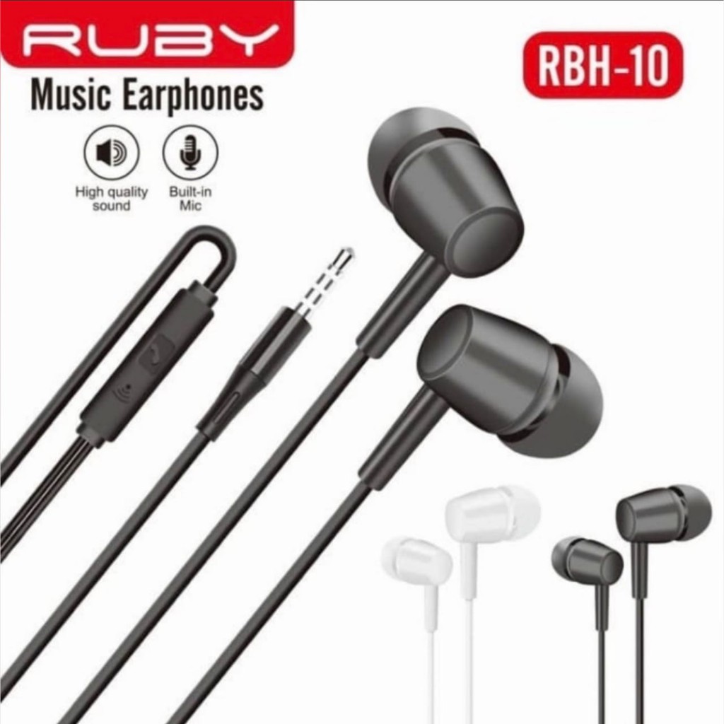 Handsfree Heandset Earphone LOGON RUBY RBH-10 Earphone Mega Bass Hifi Stereo Sound High Quality