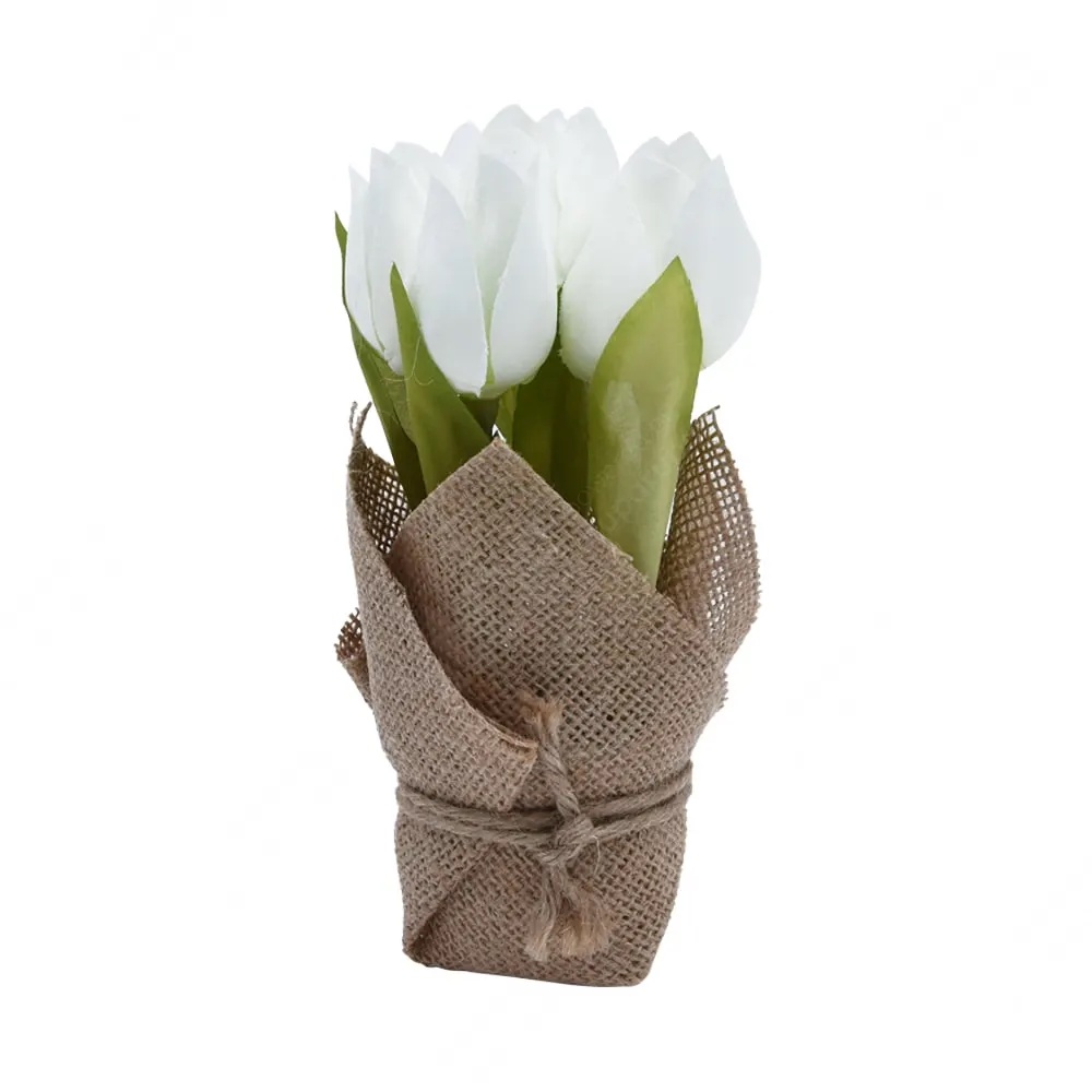 Ace Arthome Bunga Artifisial Tulip Dengan Wraped Pot - Putih SKU 10182040