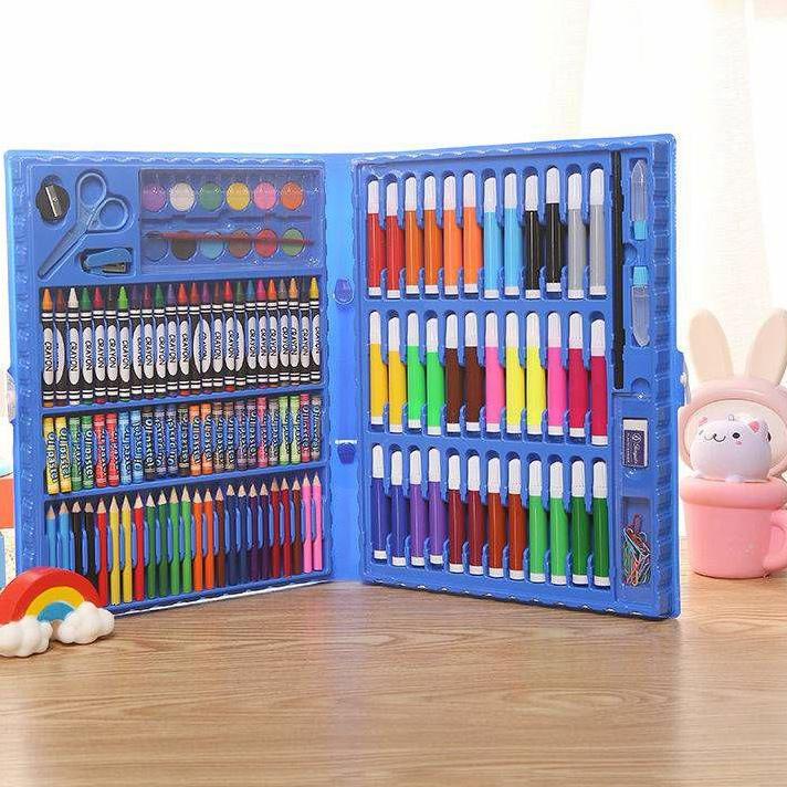

[PRODUK FZEPJ] Homeeasy Oil Pastel Crayon & pena cat air & sikat minyak 150 Macam Warna Set 150 Buah Set Kuas Lengkap Travel Kit - CP4 GLR
