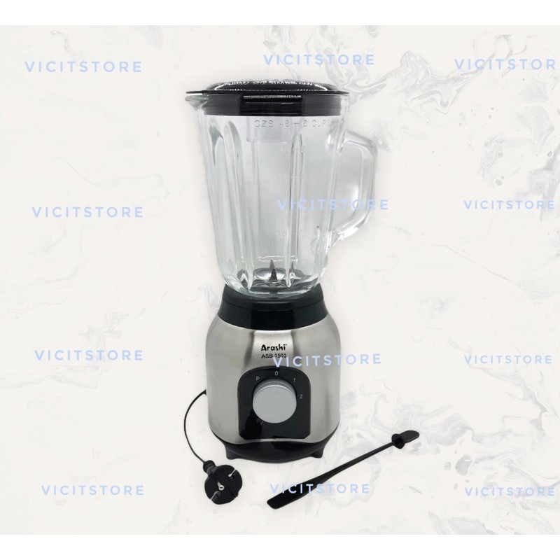 Arashi Blender ASB 1503 JAR 1.5L Bahan Kaca + Glinder 0.5L