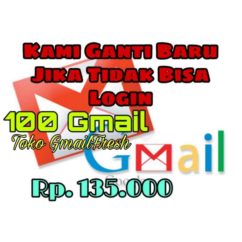 PROMO 100 AKUN GOOGLE  GMAIL FRESH TERMURAH SUDAH VERIFIKASI ( BAHAN NUYUL )