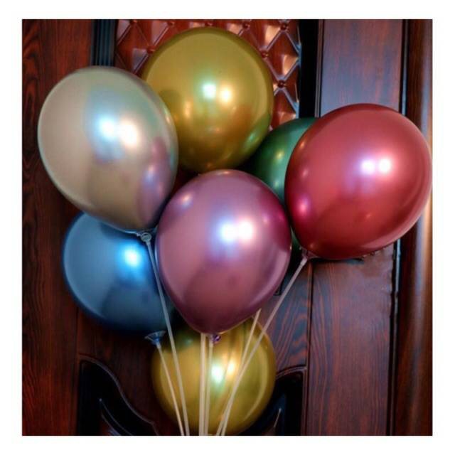 [Harga / 20 pcs] Balon Latex Metalik Chrome / Metalic Ballon Chrome / balon foil /  balon glossy / balon ulang tahun warna warni