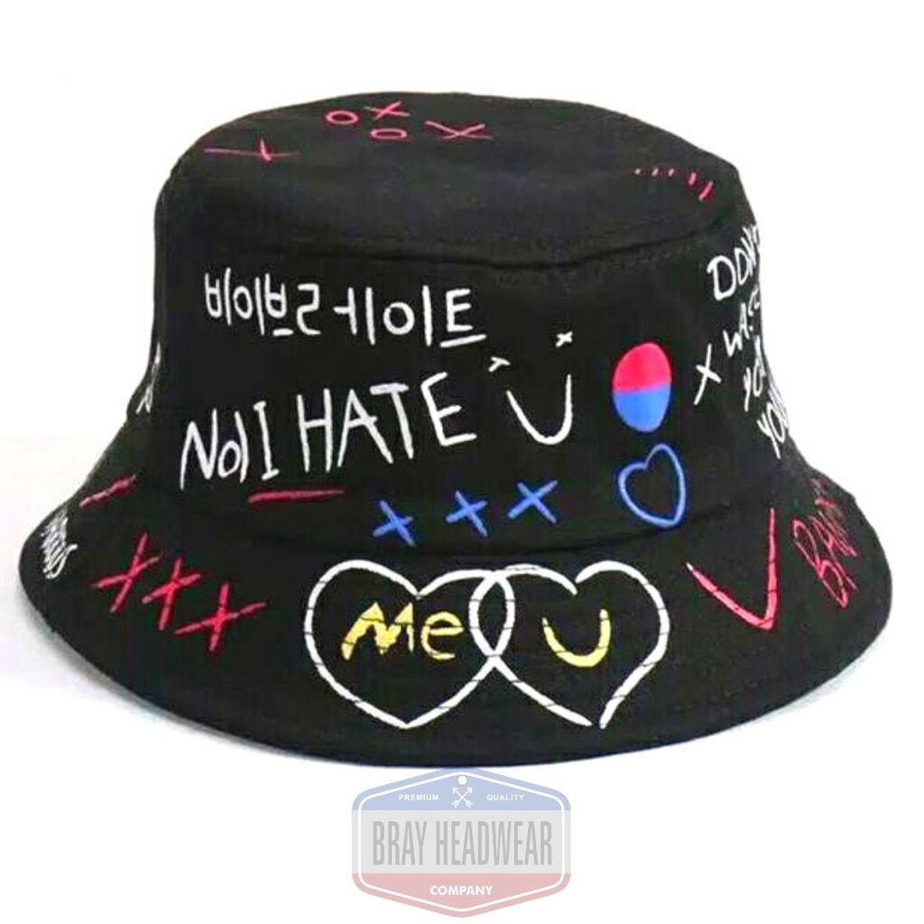 TERMURAH TOPI BUCKET HAT KOREA LAKI CEWE SABLON BADAS BOLAK BALIK PANTAI FISHERMAN