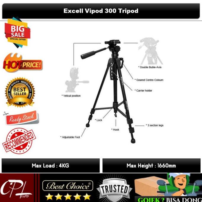 Berkualitas Tripod Excell Vipod 300 Hemat