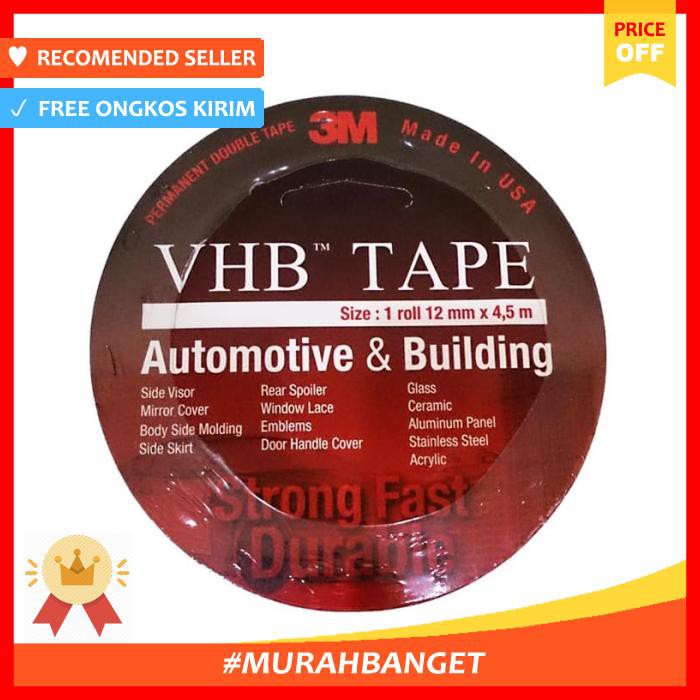 

3M Vhb Foam Double Tape 12 Mm X 4.5 M / Busa Selotip Kuat 1/2 Inch - Selotip & Double Tape