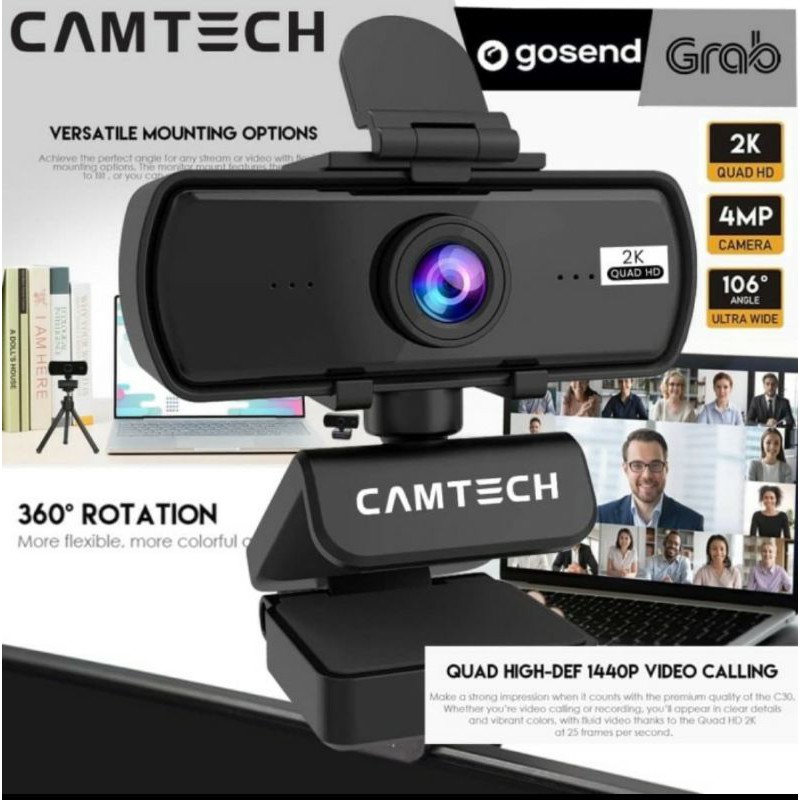 CAMTECH CT30 QHD 1440P 2K 4MP webcam YouTube live streaming zoom