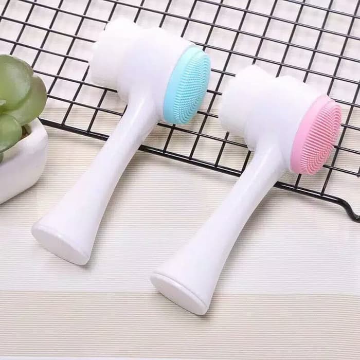 Pembersih Muka Facial Brush Sikat Pembersih Wajah Bahan Halus Face Brush 2 Sisi