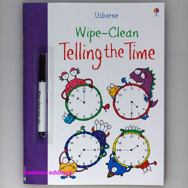 Usborne Wipe-Clean Telling the Time, Activity Book Anak