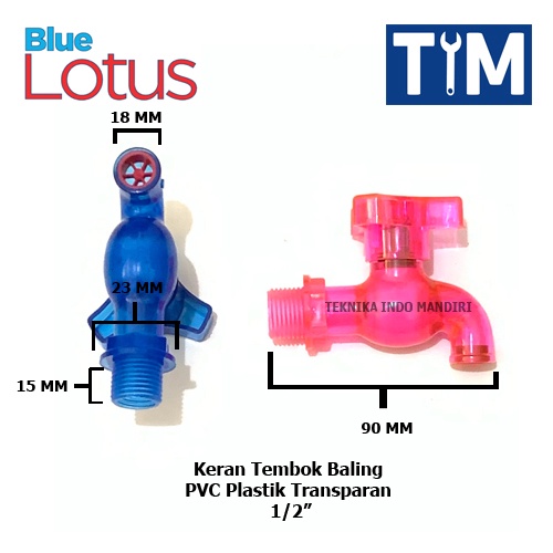 Keran Tembok Baling Plastik Transparan 1/2&quot; / Keran Air LOTUS 1/2&quot;