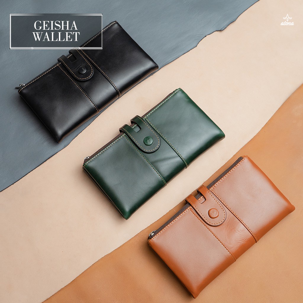 Dompet Panjang Kulit Wanita Alona Geisha Wallet Branded Original Kulit Sapi Asli Promo