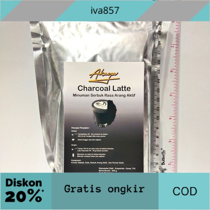 

PROMO Charcoal latte 500 gram merk akaya minuman bubuk GRATIS ONGKIR