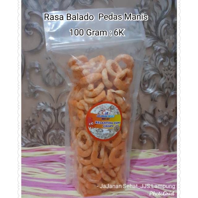 

Kelanting Cumi Rasa Balado Pedas Manis. Kemasan 100 Gram 10K. Renyah Gurih ...
