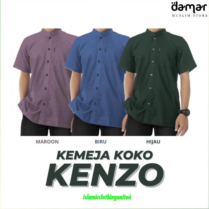 Baju Kemeja Koko Muslim Pria Laki Dewasa Kemko Kenzo Lengan Pendek - DZ