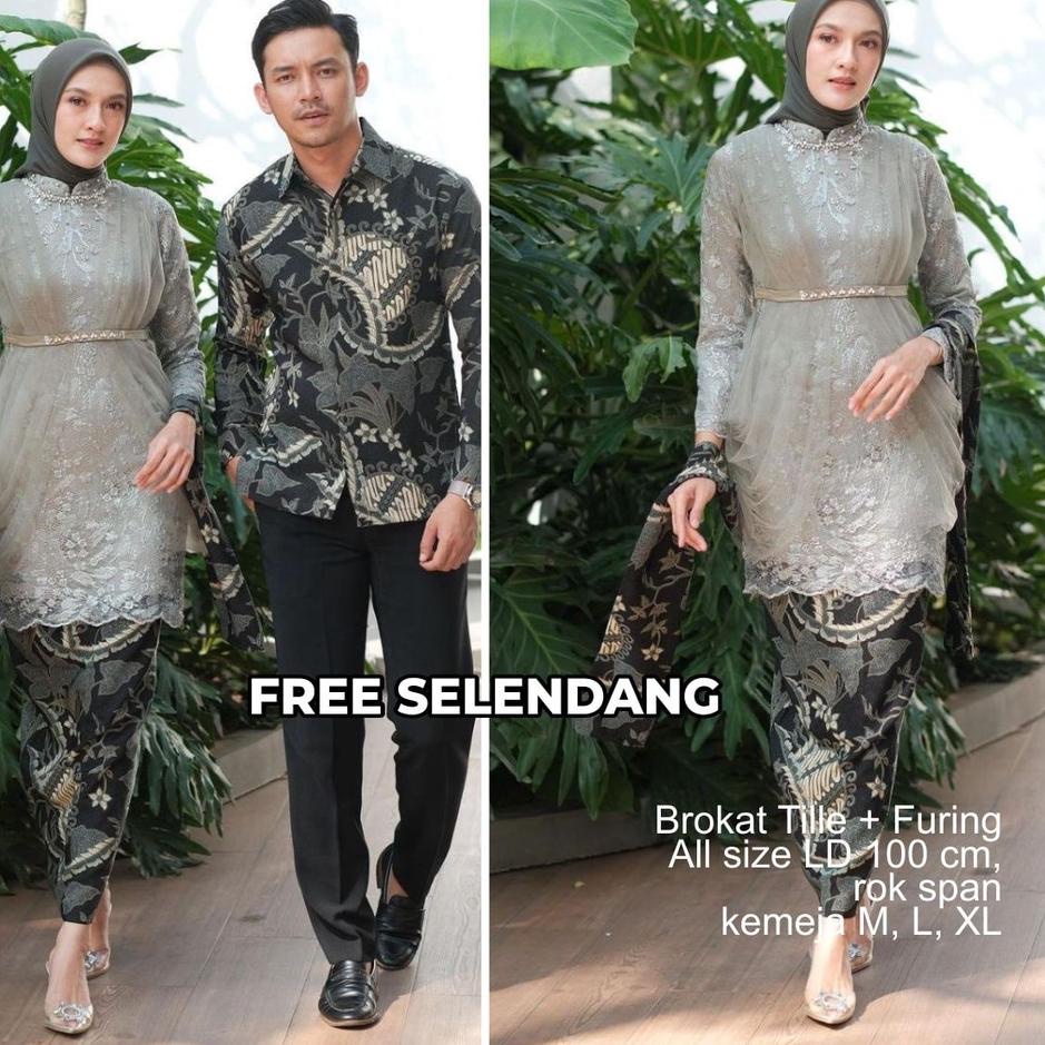 Booming Batik Couple Modern Couple Modern Kebaya Tunik Couple Tunangan Wisuda Kondangan Lamaran Bati