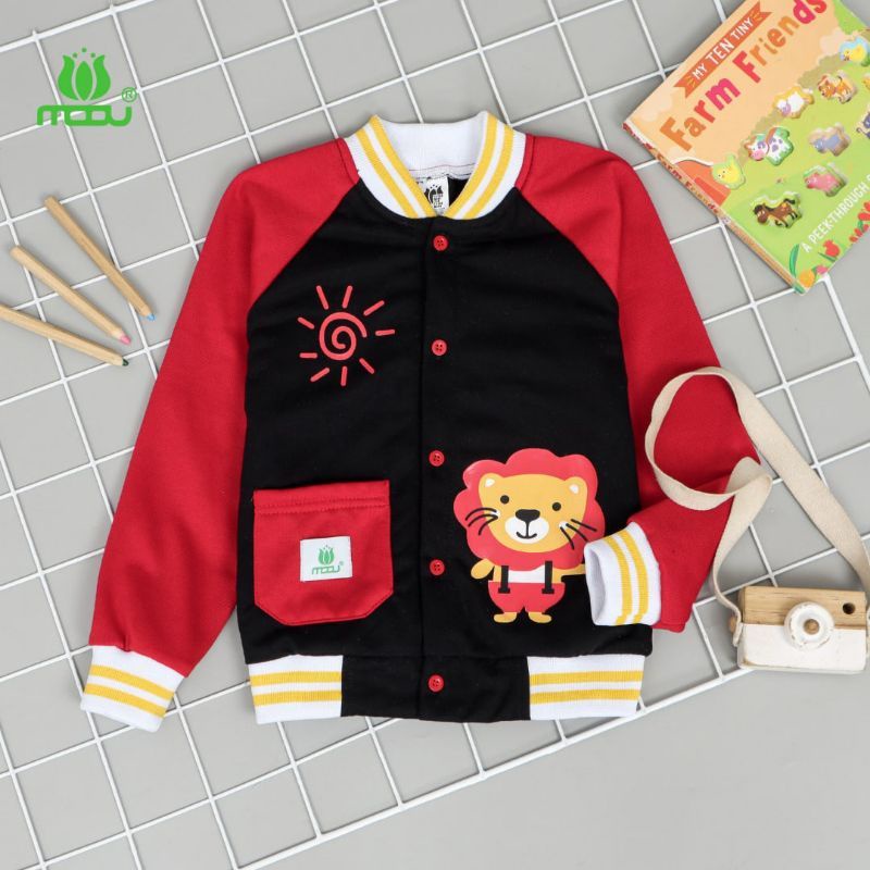 MOOV Jaket Anak Tema animal Cowok Cewek size 2 4 6 jaket moov anak baseball