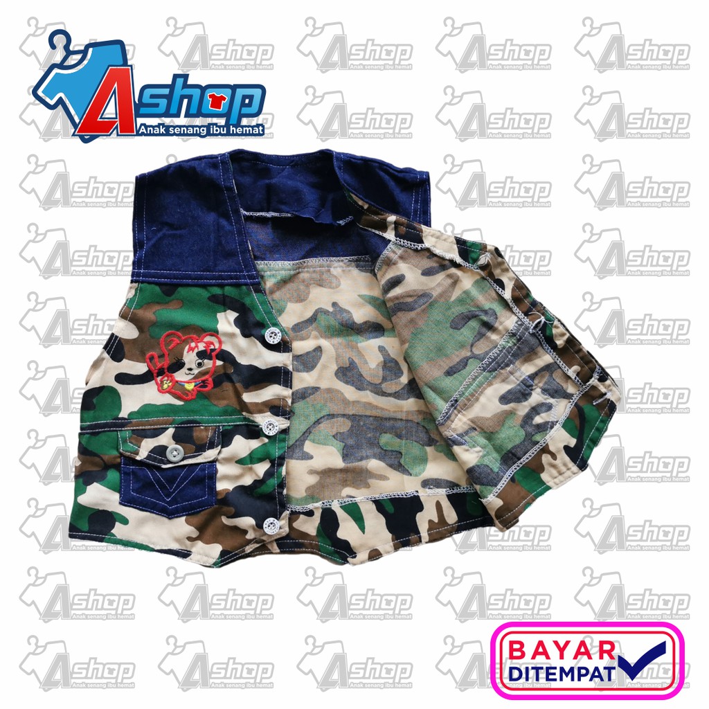 Rompi Bayi Motif Army 2-12 Bulan