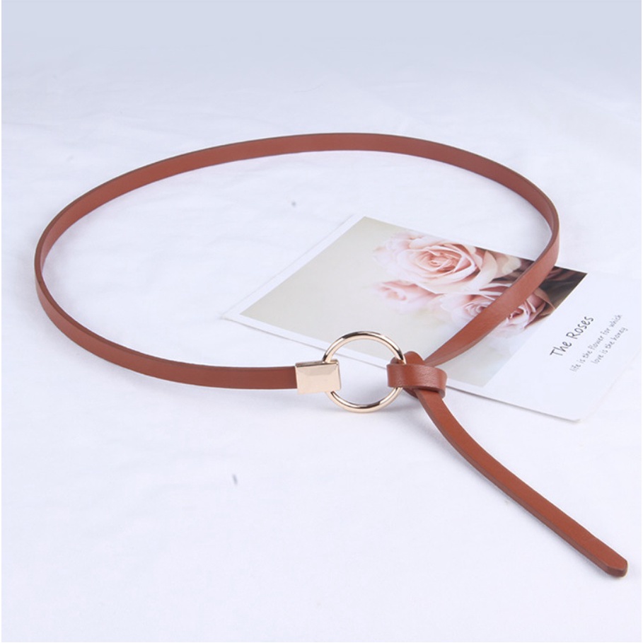 Ikat Ban Pinggang Wanita Lilit B135 CIRCLE Korea Fashion Kulit PU Gaya Trend Jaman Now Thin Kecil Simple Women Belt